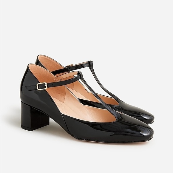 J Crew Millie T-strap heels in patent leather BT875